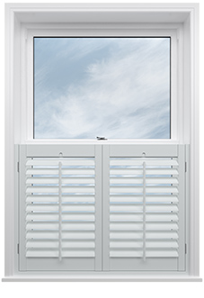 Bromley, Cool Grey - Cafe Style Plantation Shutter